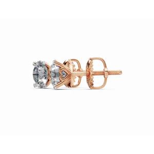 Boucles d'oreilles solitaires en or 9 carats de qualité supérieure, éclat cosmique de radiance, coupe ronde, bijoux de laboratoire, vente en gros, fournisseur OEM B2B, exportateur - Product Image 2