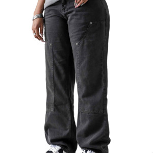 Jean de pierna ancha lavada de alta calidad para mujer, pantalones holgados de pierna recta hasta el suelo, pantalones holgados bordados para todas las estaciones - Product Image 6