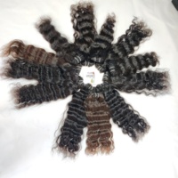 Extensions de cheveux naturels indiens Remy vierges - Double trame machine, à clipser/à tisser, ondulation naturelle, teintables, soyeuses et douces, cheveux humains d'un seul donneur