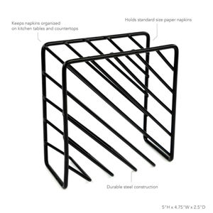 Porte-serviettes noir moderne parfait pour la décoration de table surélevée avec un design fonctionnel et un style contemporain accrocheur - Product Image 6