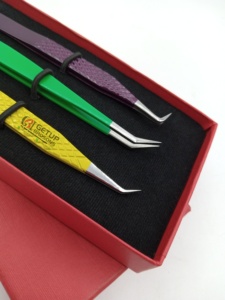 Getup brosons ขนตาปลอม90องศาสไตล์ปลาโลมามืออาชีพแหนบต่อขนตาหยักเรียบ - Product Image 4