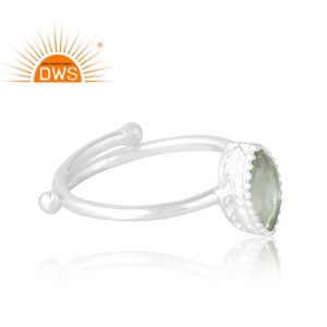 แหวนพลอยอเมทิสต์สีเขียวธรรมชาติสีเงินสเตอร์ลิง925เครื่องประดับที่กำหนดเองเป็นของขวัญสำหรับผู้หญิงสำหรับผู้หญิง - Product Image 4