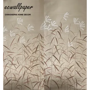 Reeds Wallpaper Hand Painted Wallpapers on silk - accept custom sizes