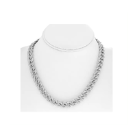 Chaîne cubaine Hip Hop en or 14K entièrement sertie de diamants, 12 mm, 16 pouces, style vintage, tendance mode, pour femmes, fiançailles, mariage, fête