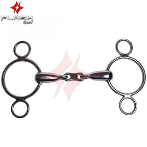 Sur mesure cheval équin 3 anneau néerlandais gag bit en acier inoxydable occidental formation peu allemand argent dressage saut culotte - Product Image 5