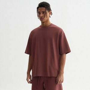 เสื้อยืดคอกลมคอกลมสำหรับผู้ชายผ้าคอตตอน100% แห้งเร็วระบายอากาศได้ดีน้ำหนักมากแบบลำลองด้านหน้า300กรัม - Product Image 2