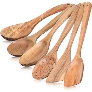 Durable Teak Wood Kitchen Utensils for Non-Stick Cookware Long Cooking Teak and Acacia Wood Cooking Utensils for Non <b>Scratch</b> Use - Product Image 5