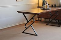 Base de table en acier de luxe personnalisable - Cadre incurvé moderne pour mobilier de bureau, de maison et d'extérieur