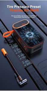 Inflador de Neumáticos Inalámbrico Recargable con Pantalla LED HD Dual y Ventilador de Refrigeración para Auto, Motocicleta y Bicicleta - Product Image 2