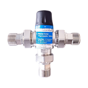 Válvula Mezcladora Termostática Solar Manual de Latón Cromado con 3 Extensiones, Regulación Macho de 3/4, 35-60°C para Agua Caliente y Fría para RV y Exteriores - Product Image 2