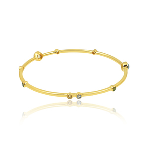 Classic gold plated 925 sterling <b>silver</b> multi stone <b>bangle</b> <b>for</b> <b>women</b> and girl wedding gift jewelry - Product Image 3