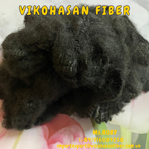 Proveedor de Vietnam Vikohasan fibra reciclada 15D SD negro sólido seco y fibra GRS para hacer tela no tejida tela de poliéster geotexto - Product Image 5