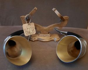 Cuerno para beber medieval de alta calidad 100% latón seguro para alimentos con carcasa pulida y soporte de hierro artesanías naturales para decoración navideña - Product Image 4