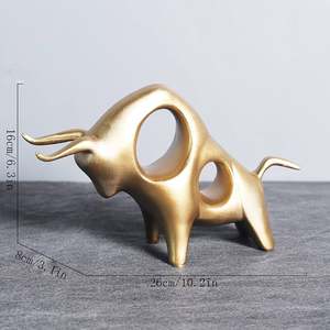 Adorno de escultura de animal de toro para el hogar, Hotel, oficina, mesa, decoración, uso, adorno de escultura de Metal - Product Image 6
