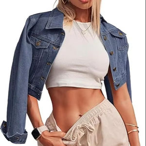 Veste en jean pour femmes, vêtements décontractés pour femmes, veste d'automne, veste en jean à boutons, veste en jean oversize pour femmes 2026 - Product Image 1