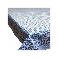 Hochwertige Indische Handgefertigte Blockdruck-Baumwolle Anarkali Blaue Offene Handarbeit Umweltfreundliche Anpassbare Hochzeits-Tischdecke