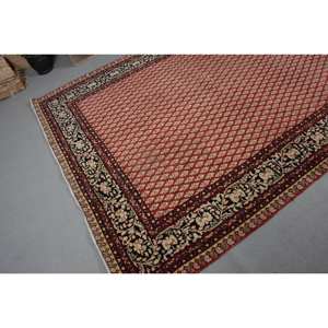 Alfombra de área de lana turca Vintage, rojo, Beige, 6x9 pies, estilo clásico de retales, tejido plano, respaldo de látex para decoraciones de sala de estar, nuevo - Product Image 4