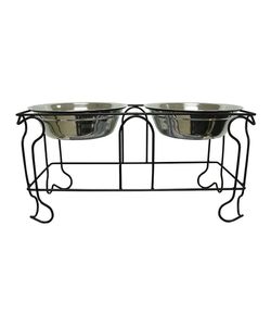 Comedero de metal para mascotas con estilo clásico y estructura duradera, ideal para uso a largo plazo y alimentación al aire libre - Product Image 1