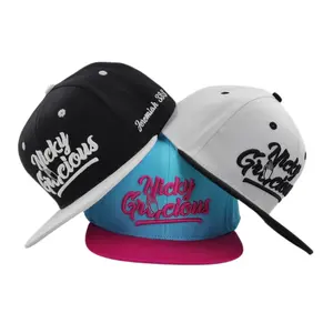 Yeni stil popüler özelleştirilmiş logo özel renk 6 panel snapback kap hip hop şapka Monogram nakış sombreros