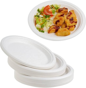 Choix durable pour chaque repas Prix de gros d'usine Assiette ronde en bagasse de 7 pouces Assiettes jetables légères - Product Image 3