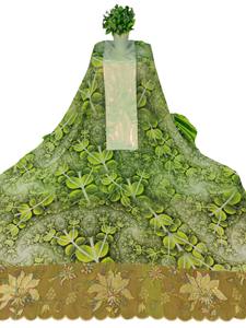 Vestido Étnico de Verano para Niñas, Estilo Somali Auténtico, con Estampado Floral Azul Vibrante, Jacquard Slub, Última Moda, Elegancia Atemporal - Product Image 3