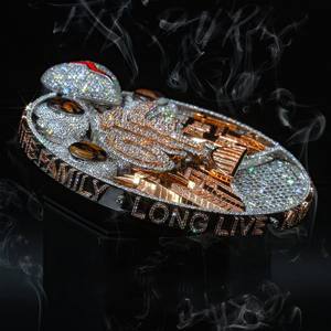 Collier avec pendentif logo hip-hop rond en diamant glacé de haute qualité personnalisé NUOYA, pierre principale en moissanite certifiée GIA - Product Image 3