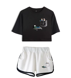 Short et chemise d'été respirants deux pièces en coton 100% avec logo personnalisé pour hommes, survêtements respirants pour vêtements d'hiver - Product Image 3