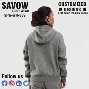 Sudaderas con capucha para mujer, venta al por mayor, Jersey de algodón de gran tamaño, sudaderas recortadas, ropa de calle con capucha, chaquetas de lana, ropa de moda, Tops de invierno - Product Image 2