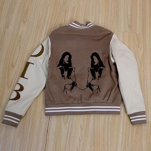 OEM parches de chenilla personalizados logotipo bordado mangas de cuero Letterman béisbol Universidad Varsity chaquetas - Product Image 2