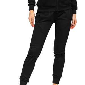 Conjunto de pantalones de chándal con cremallera y felpa francesa personalizada, chándal de algodón de peso pesado, chándales de gran tamaño transpirables en blanco para mujer - Product Image 4