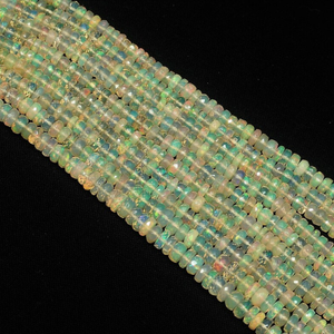 Cuentas Redondas Facetadas de Ópalo Etíope Amarillo de Primera Calidad AAA, Cuentas Facetadas de Ópalo Etíope Amarillo Brillante de 3-6 mm, Calidad AAA++ - Product Image 3