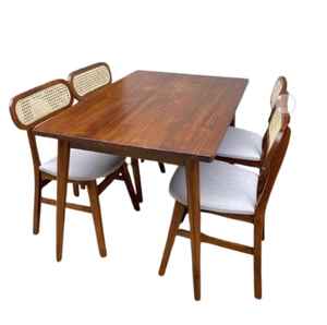 Ensemble de salle à manger en bois massif, ensemble de salle à manger minimaliste - Product Image 2