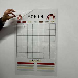 Edición 2025 modelo-20 organizador de planificador mensual reutilizable pizarra blanca de borrado en seco electricidad estática que sostiene la superficie de metal de vidrio - Product Image 3