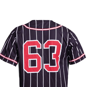 เสื้อเบสบอลเปล่าราคาถูกแบบกำหนดเอง ดีไซน์สีดำ ปักโลโก้ด้วยเทคนิคซับลิเมชั่น เสื้อเบสบอล - Product Image 6