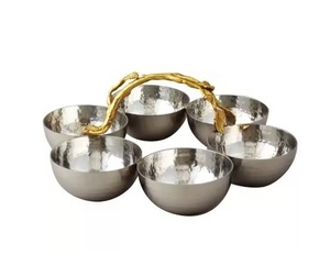 ชุดเครื่องเงิน3ชิ้นชามเสิร์ฟอาหารผลไม้แห้งชามช็อคโกแลตแฮนด์เมด - Product Image 1