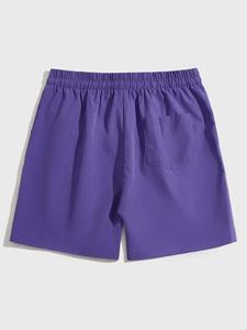 Shorts de sport décontractés pour hommes, coupe courte, en coton et élasthanne de haute qualité, fabriqués sur mesure, couleurs unies, taille haute avec cordon de serrage - Product Image 6