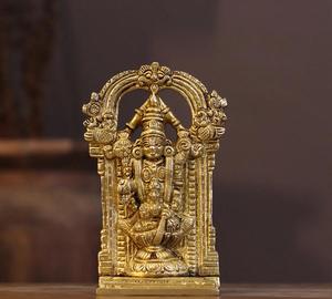 Estatua de Latón Puro de Alta Calidad del Señor Tirupati Balaji, Diseño Art Deco, Decoración para el Hogar de Diwali, Tamaño y Color Personalizables - Product Image 1