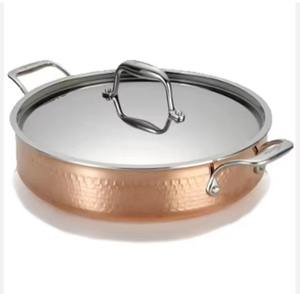 Cazuela de lujo martillada hecha a mano, calentador de comida para el hogar, Hotel, restaurantes, redondo con tapa - Product Image 6