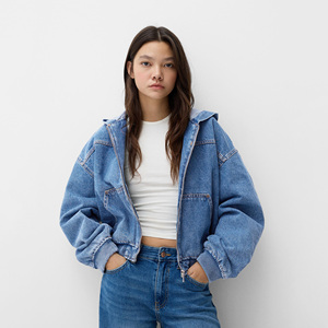แจ็กเก็ตแฟชั่นสำหรับผู้หญิงเสื้อแจ็กเก็ตยีนส์แบบรูดขึ้นลงมีซิปสำหรับฤดูหนาวดีไซน์ล่าสุด - Product Image 2