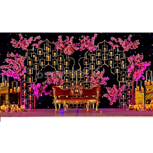 Décoration de scène murale pour réception de mariage asiatique, avec bougies, pour la meilleure réception nocturne, USA - Product Image 5
