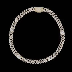 Cadena de eslabones estilo rapero de Hip Hop de alta calidad, cadena cubana de oro amarillo con diamante y acento de oro rosa, regalo para él - Product Image 3