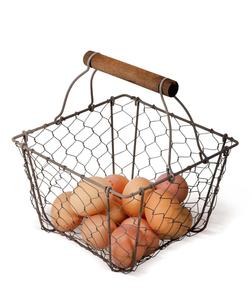 Cesta de huevos de hierro forjado hecha a mano para cocina rústica mesa de comedor organizador de almacenamiento decorativo para el hogar - Product Image 1