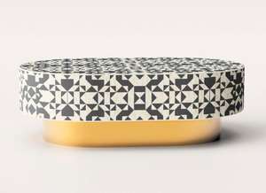 Table basse extensible et élégante pour salle à manger, incrustation d'os, chambre d'extérieur, maison, hôtel, école, appartement, décoration, table d'appoint de style luxueux - Product Image 6