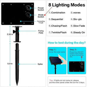 Panneau solaire alimenté blanc chaud LED fée lumières suspendues extérieur Globe guirlandes lumineuses pour jardin cour fête décor ROHS certifié - Product Image 4