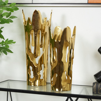 Vase à fleurs en fer forgé fait main, ornement de table décoratif doré, unique pour la maison, le salon ou un mariage, au meilleur prix.
