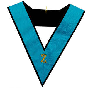 Collar Masónico de Cuero Cuadrado de Cuarto Grado AASR con Logotipo Z Bordado a Mano, Collar de Regalia Masónica en Venta - Product Image 2