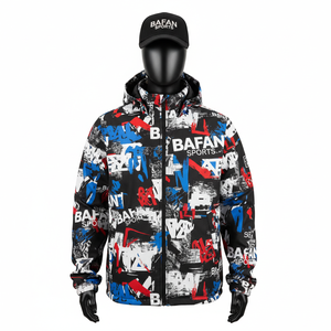 Veste Softshell Premium Coupe-Vent Tissu Imperméable Noir Rouge Bleu Impression Graphique Logo Personnalisé DTF Veste Softshell pour Homme - Product Image 1