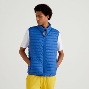 Chalecos cálidos con cuello levantado gruesos a prueba de viento para hombre, chaleco de burbujas, chaqueta sin mangas, Chaleco Ajustado Polar de lana, chaqueta sin mangas con cremallera completa - Product Image 2