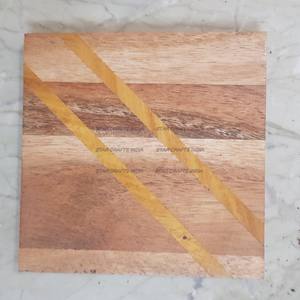 Modern Epoxy Resin <b>Square</b> Best Coaster and Wood Stand Eco Friendly Luxury Solid Wood and Epoxy Resin Craft Tea Drink Cup - Product Image 6