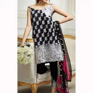 Elegante y hermoso vestido de gasa de lujo Trajes de boutique de 3 piezas para mujeres Salwar de seda de alta calidad para adultos Vestidos de fiesta - Product Image 1